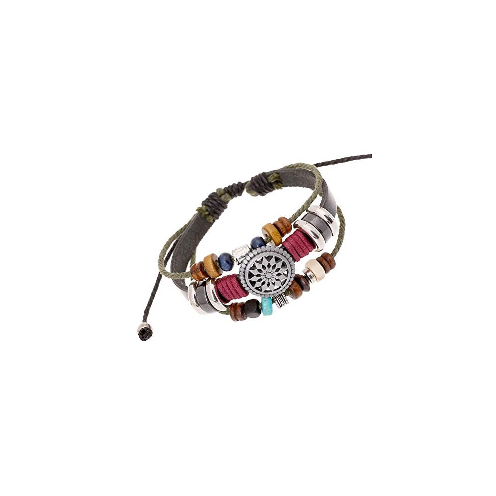 Pulseras bohemia de mujer de muchas capas de tela