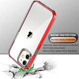 COOLQO - Funda transparente de silicona de cuerpo completo 360º a prueba de golpes, compatible con iPhone 12 / iPhone 12 Pro de 6.1 pulgadas [con 2 protectores de pantalla de vidrio templado], rojo