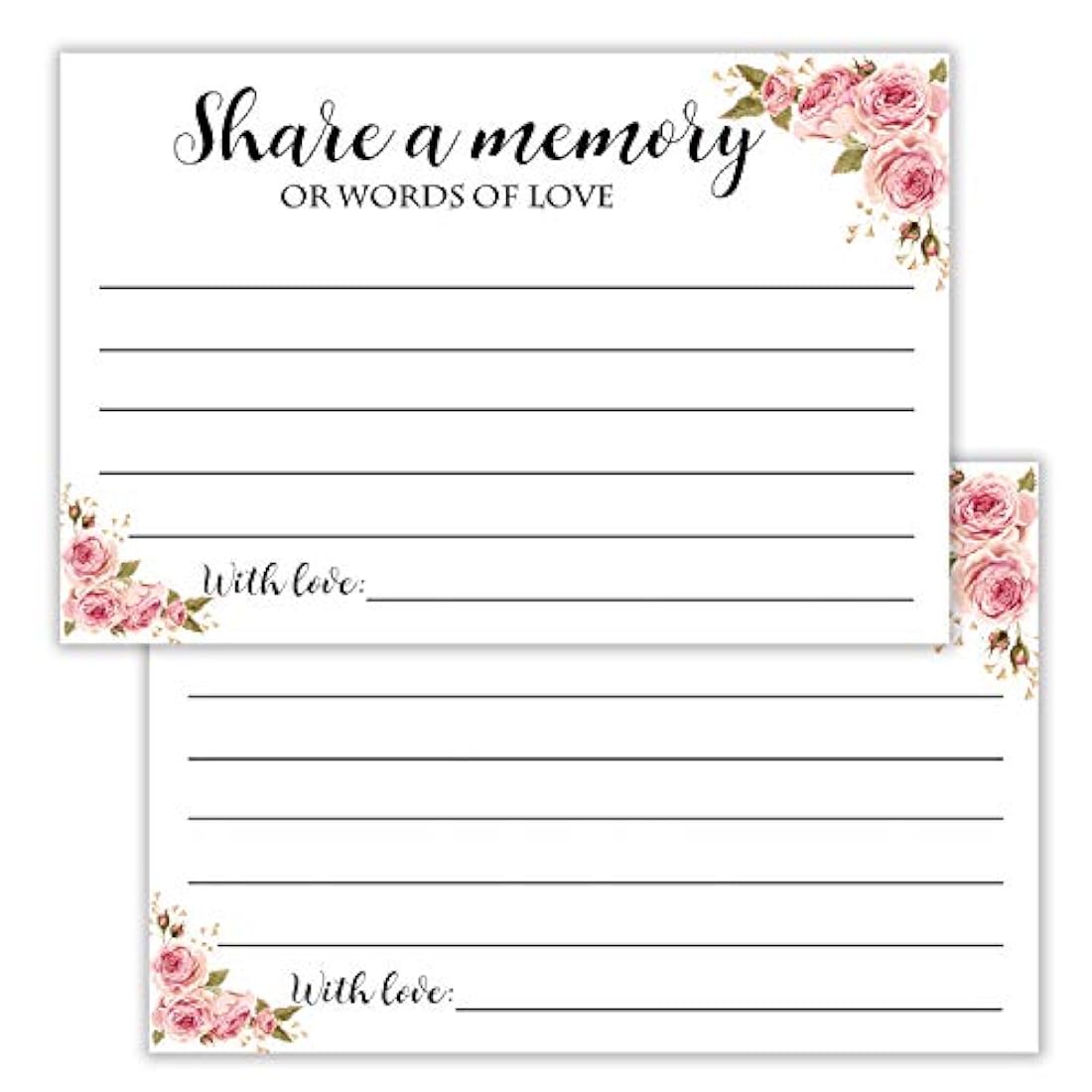 50 tarjeta de memoria floral para la celebración de la vida