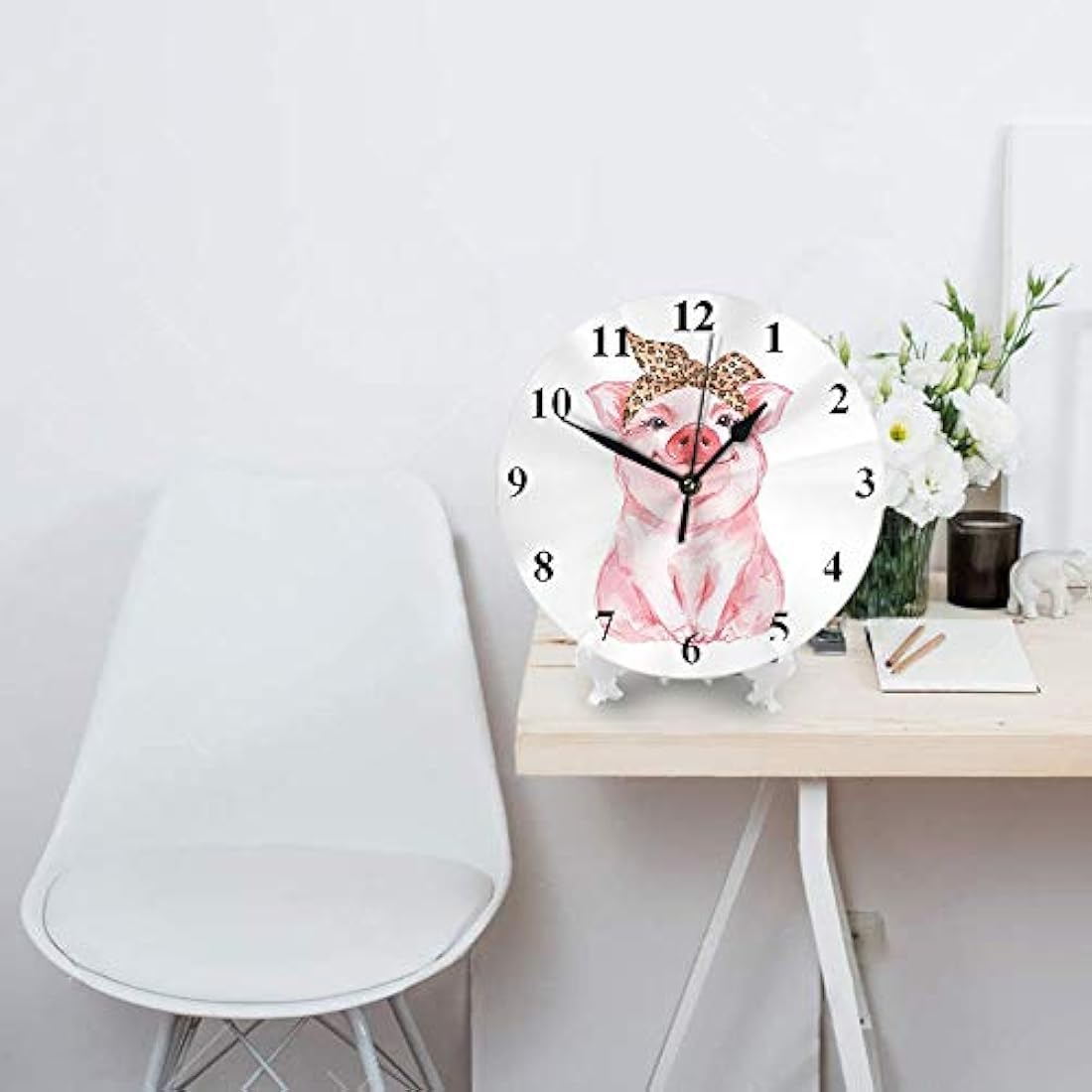Reloj de pared con diseño de animales de granja divertido