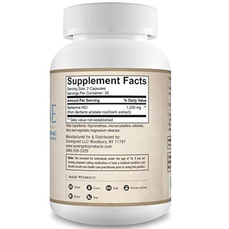 Suplemento superior de berberina 1,200 mg de berberina