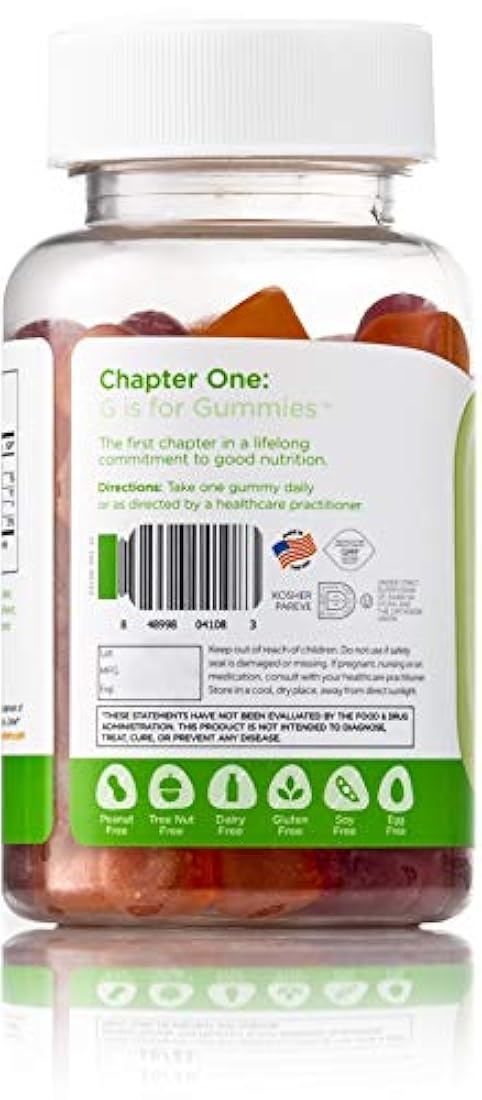 Capítulo uno Vitamina D3 gomas, gran sabor masticable vitamina D3 para niños, vitamina D3 1000IU, certificado Kosher (60 gomas con sabor)
