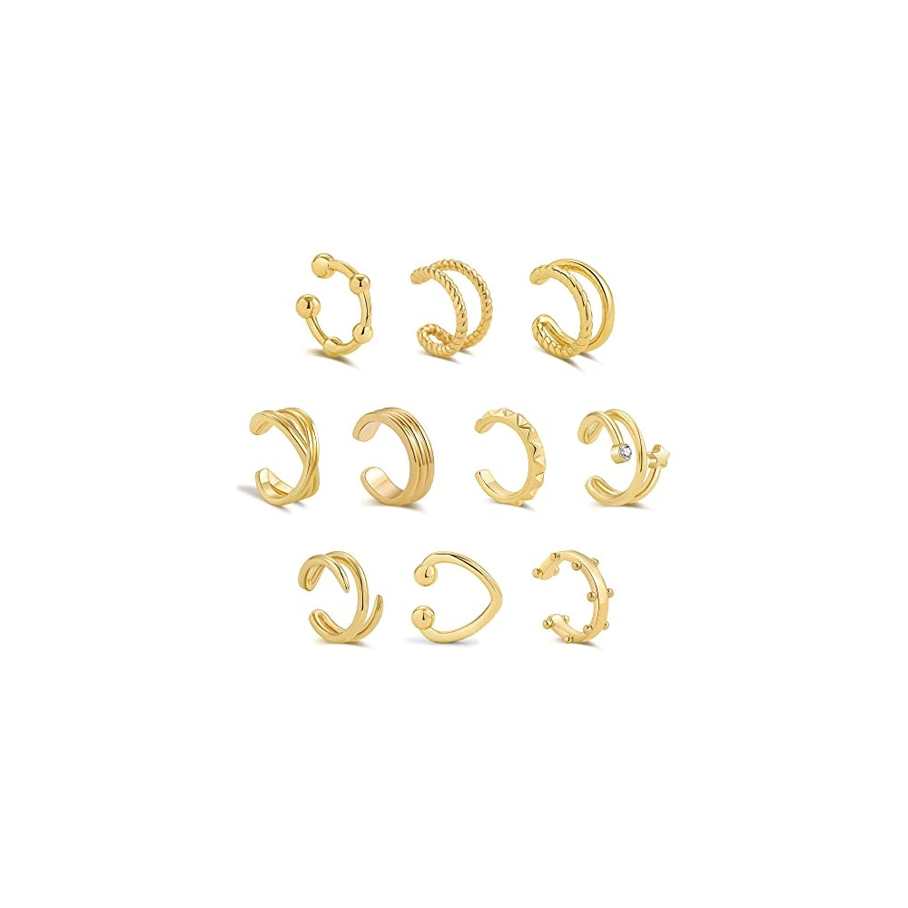 Aretes brillantes de oro con diseño de hélice