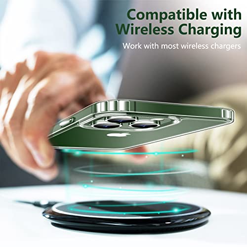 JUSTCOOL Funda transparente diseñada para iPhone 13 Pro, [no amarillea] [protección contra caídas de grado militar] funda delgada y transparente para iPhone 13 Pro de 6.1 pulgadas (transparente)