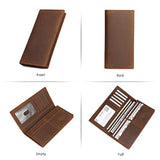 Cartera plegadiza clásica de cuero para hombre Kattee