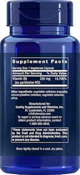 Life Extension Vitamin B6 250 mg, 100 Vegetarian Capsules