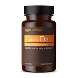 Amazon Elements Vitamina D3, 5000 UI, 180 cápsulas blandas, suministro de 6 meses (el embalaje puede variar), soporta huesos fuertes y salud inmune