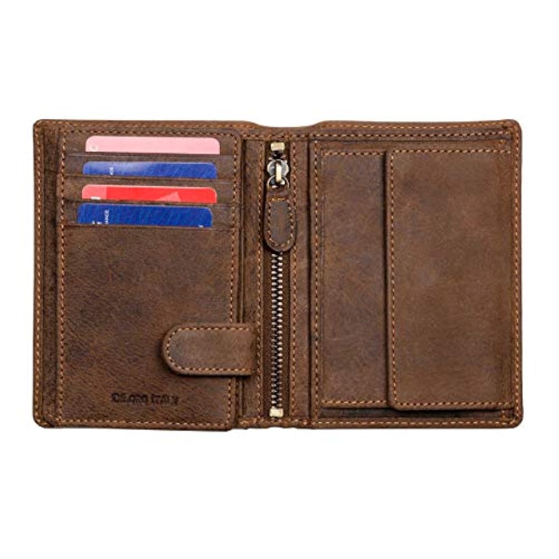 DiLoro - Cartera de piel para hombre con cierre RFID