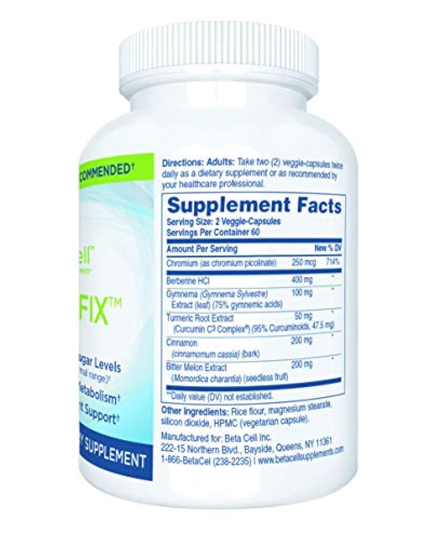 GLUCOFIX: Suplemento apoyo azúcar en sangre - 120 cápsulas