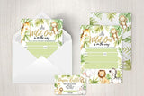Invitaciones de ducha de bebé de la selva, elefante safari