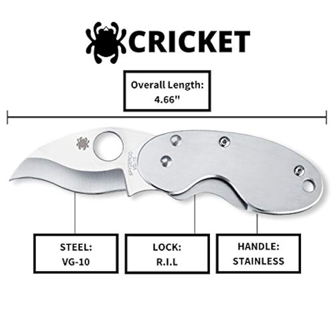 Spyderco C29 - Cuchillo plegable para críquet con hoja