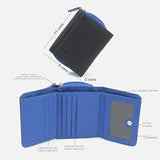 Billetera de piel para mujer color negro y azul. AlphaHide