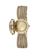 Reloj de pulsera de malla con esfera dorada