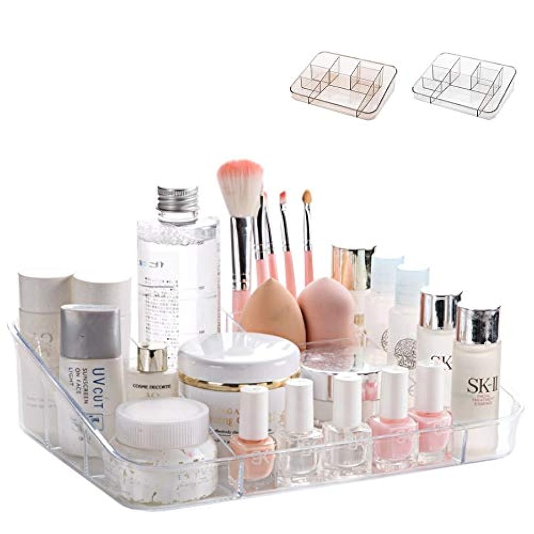 Bandeja organizadora de maquillaje, Crystal Clear