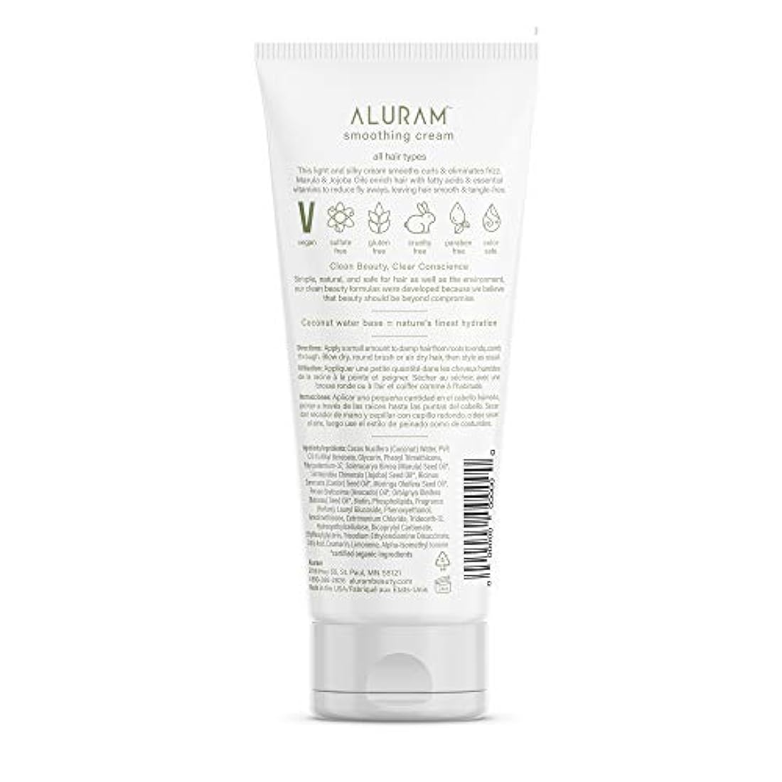 crema suavizante a base de agua de coco, 6 oz