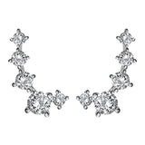 Pendientes de manguito chapado en oro blanco de 14 quilates