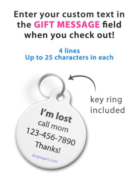Perro ID Tag para perros  Grande  1.25 pulgadas
