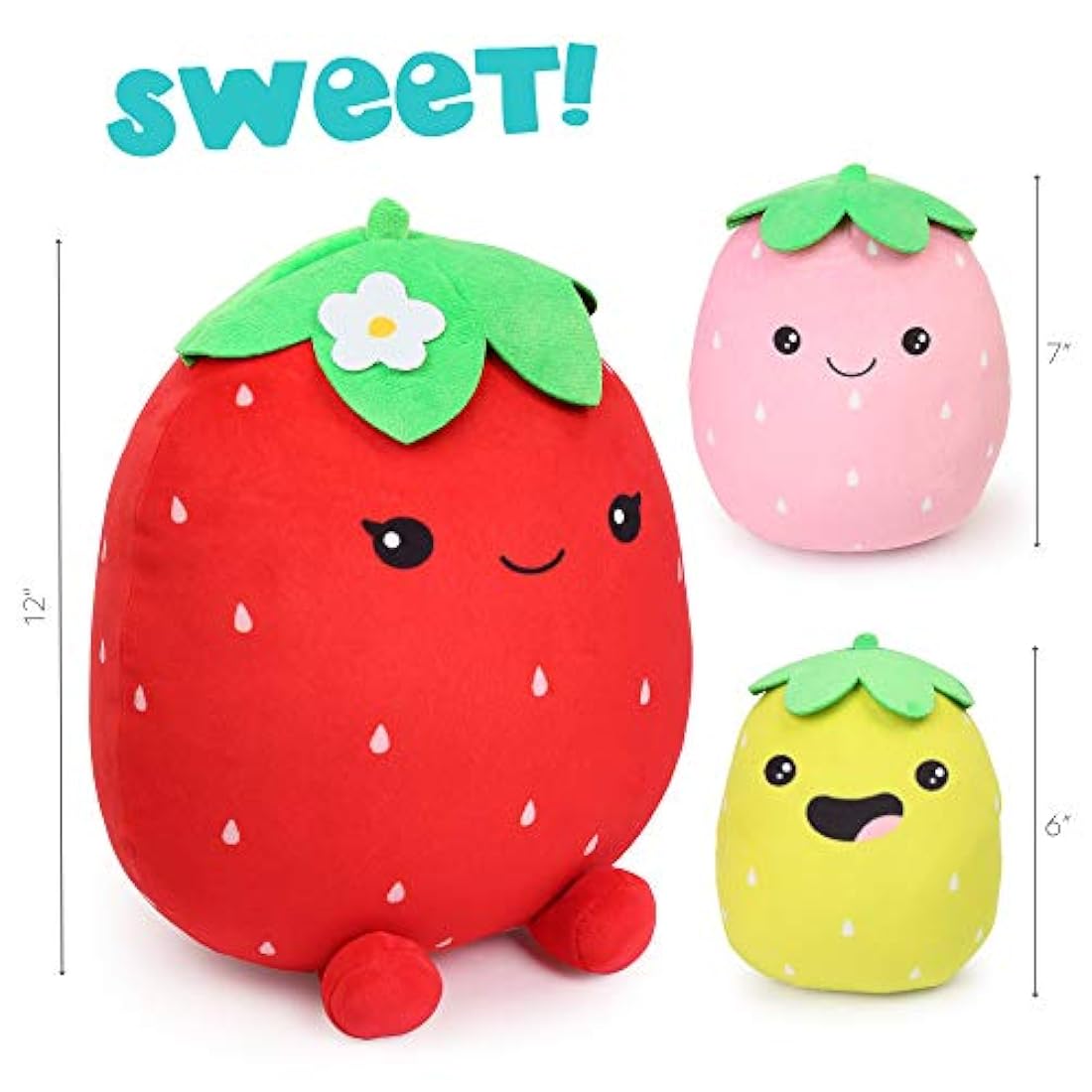 Peluche de fresa para niños y niñas, 15,7 y 12.0 in