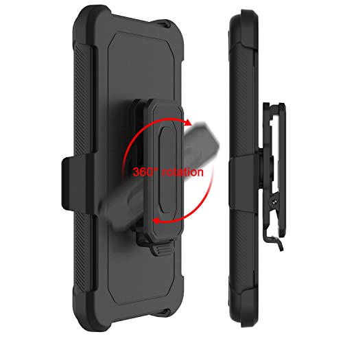 Leptech Funda para Samsung Galaxy A53 5G con protector de pantalla de cristal, [Serie Funda] Clip de cinturón de protección, resistente, resistente, resistente, resistente, militar, a prueba de golpes, cubierta para teléfono celular (negro)
