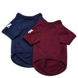 Koneseve Camisas para perros, camiseta en blanco, suave para perros pequeños, medianos y grandes, ropa de cachorro, ropa transpirable de algodón para gatos, camisa básica para gatitos, ropa adorable y acogedora, casual, paquete de 2 unidades, azul y rojo