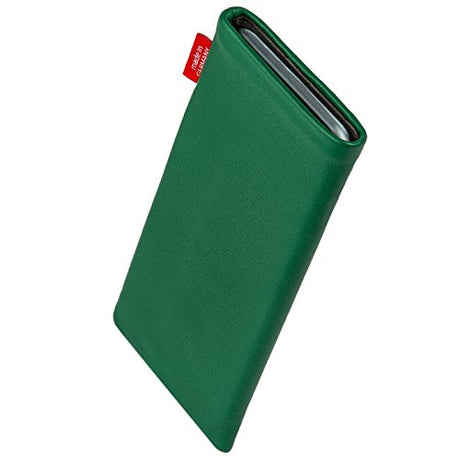 fitBAG Beat Green - Funda personalizada para Samsung Galaxy S22 Ultra | Fabricada en Alemania | Funda de piel de napa fina con forro de microfibra para limpieza de pantallas