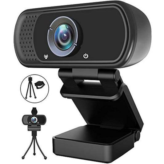 Webcam HD 1080P con obturador de privacidad y trípode