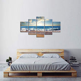 Cuadro 5 piezas con paisaje de playa y océano arte moderno
