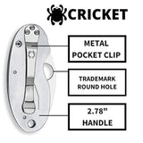 Cuchillo plegable para grillo (mango de acero inoxidable