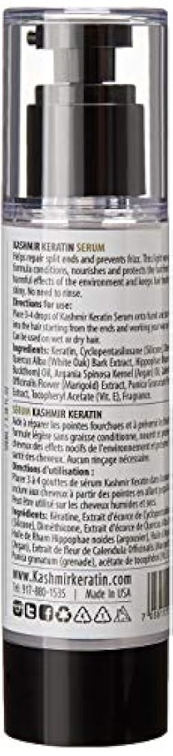 Kashmir pelo con queratina Terapia Suero no grasosa anti Frizz nuevo presentación