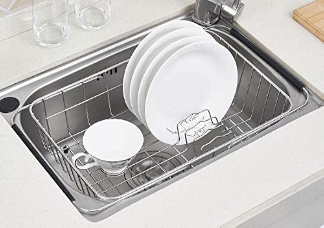 Escurreplatos extensible y soporte para utensilios