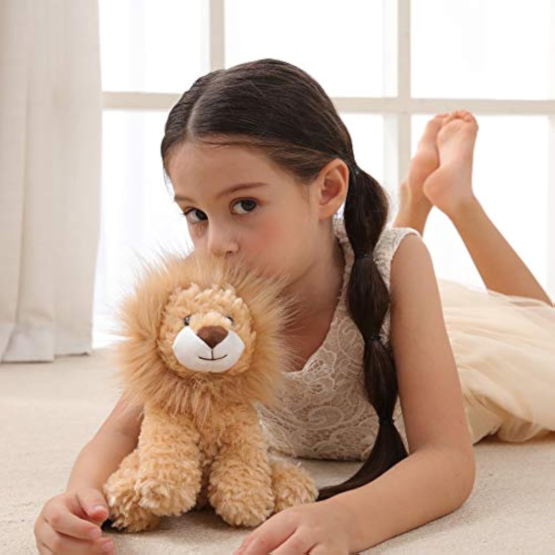 Peluches de cordero de albaricoque peluche de león suave