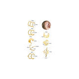 Aretes de acero inoxidablesin perforación para mujer 8 pares