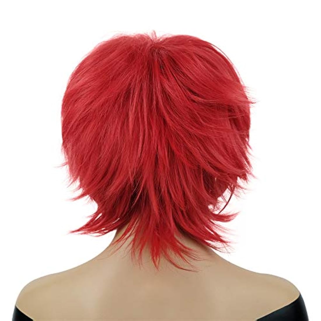 Onemily - Peluca corta y recta para cosplay, fiesta, Halloween, disfraz para mujeres y hombres, #Rojo