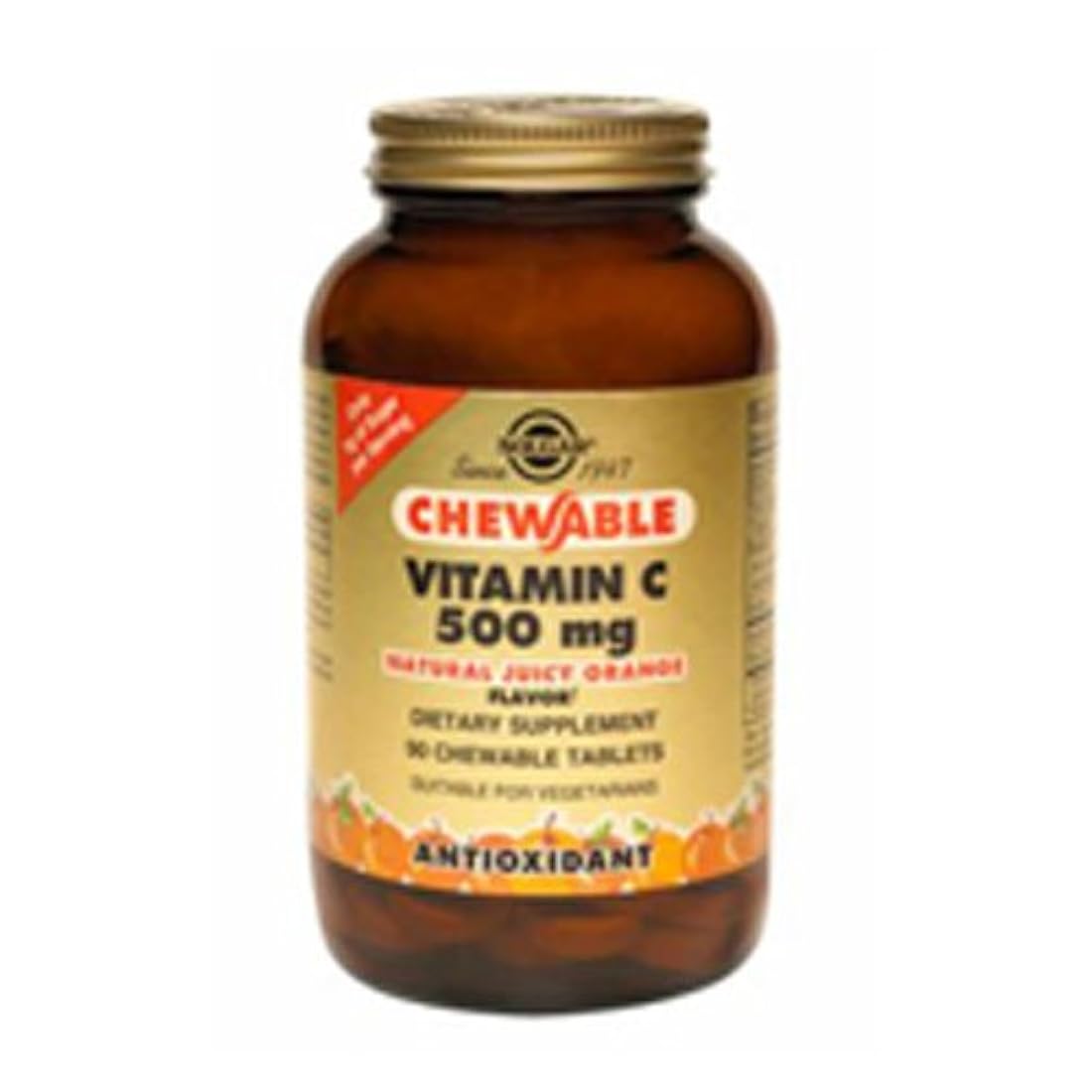 Vitamina C Masticable 500 mg (naranja) 90 Tab paquete de 3