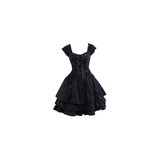 Disfraz vestido gótico con cordones en capas  talla XL