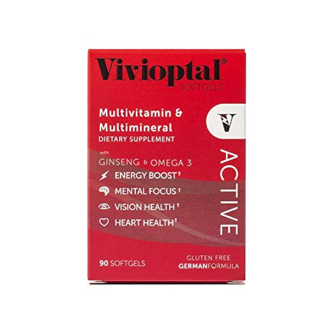 vivivioptal Active 90 Cápsulas – Multivitamin & Multimineral Suplemento – El ginseng & Omega 3