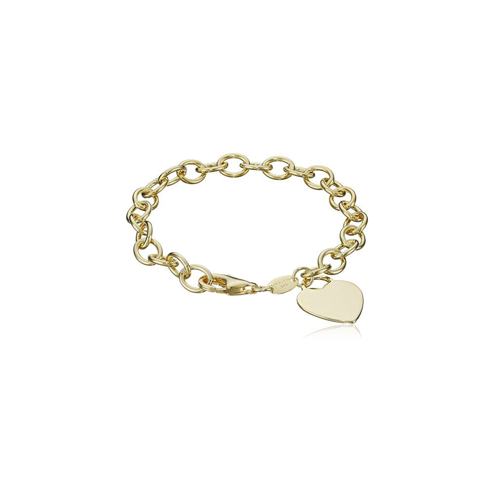 Pulseras de plata fina con un corazón colgante