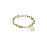 Pulseras de plata fina con un corazón colgante