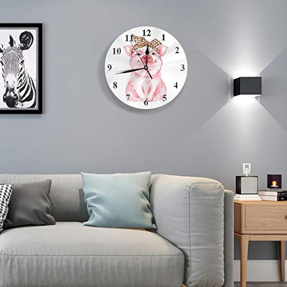 Reloj de pared con diseño de animales de granja divertido