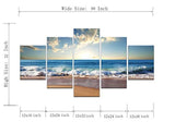 Cuadro 5 piezas con paisaje de playa y océano arte moderno