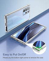 SURITCH Compatible con Galaxy S22 Ultra Clear Case 5G, [Protector de pantalla integrado] Protección de cuerpo completo Carcasa dura + TPU suave parachoques a prueba de golpes Funda resistente para Samsung Galaxy S22 Ultra 6.8 pulgadas (transparente)