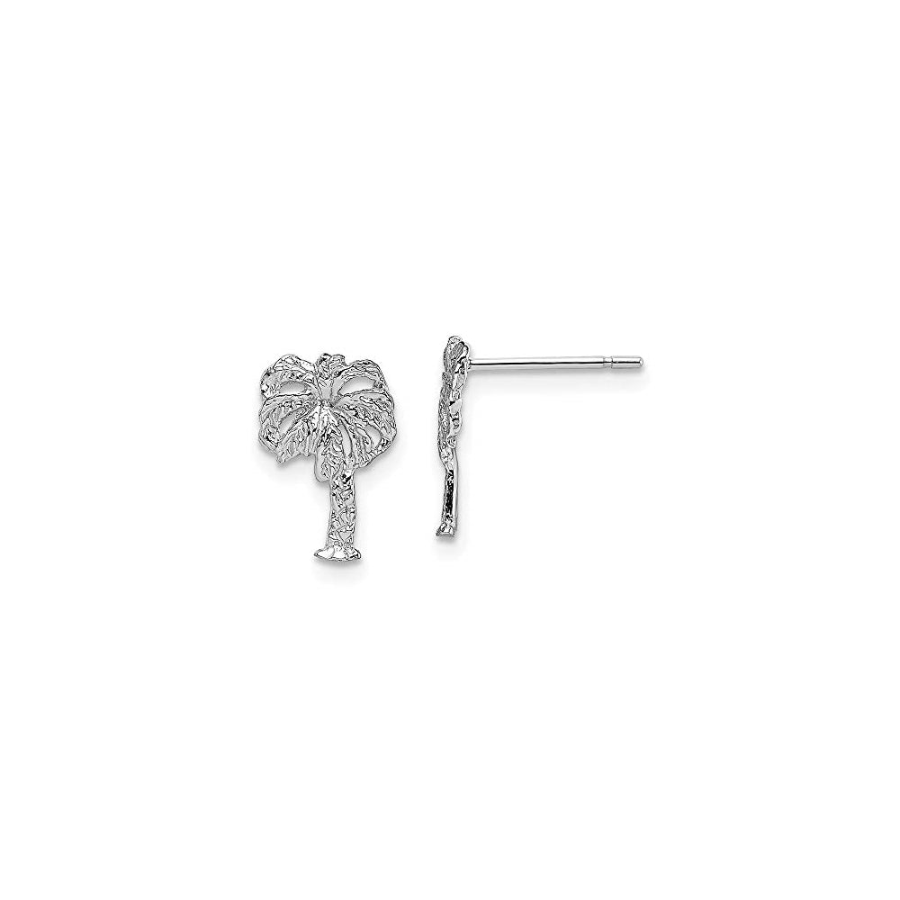 Aretes de tuerca de oro blanco de 14 quilates para mujeres