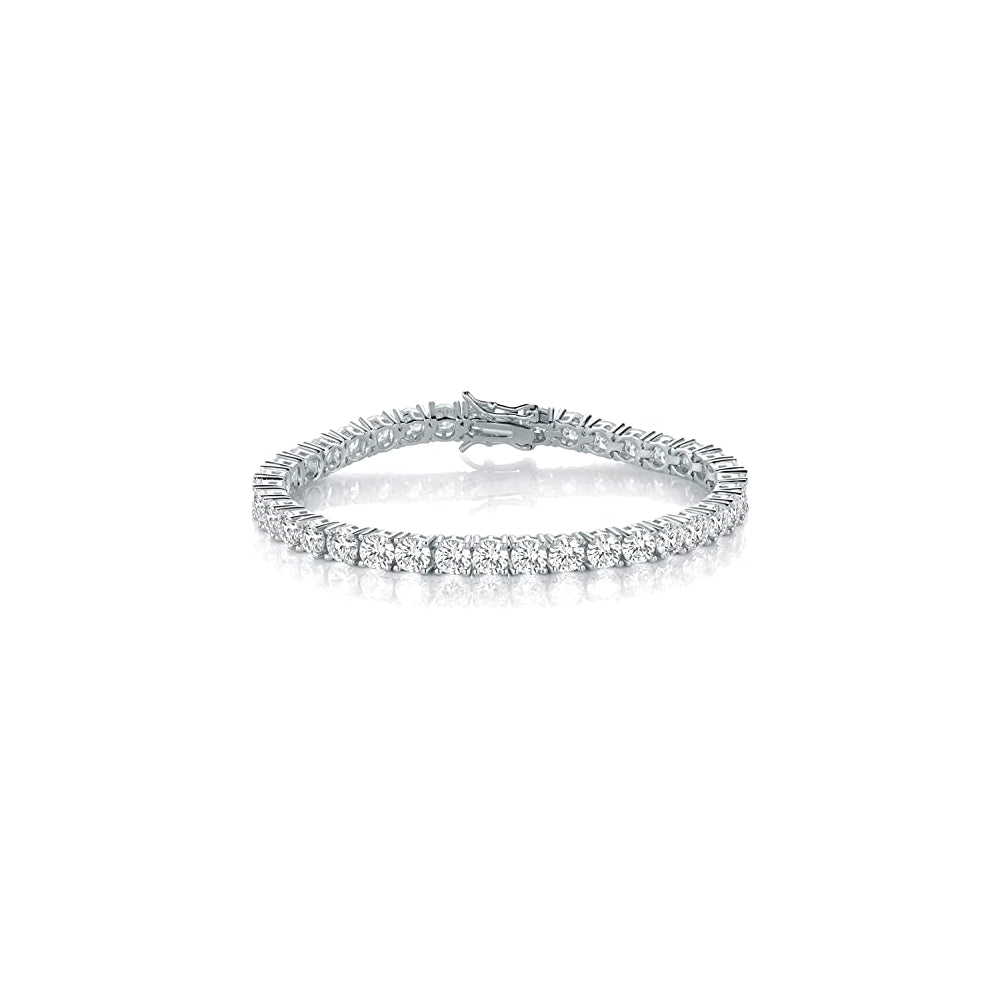 Pulseras y tobilleras clásica de tenis chapada en oro blanco