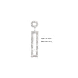 Aretes largos con diamantes de imitación rectangulares