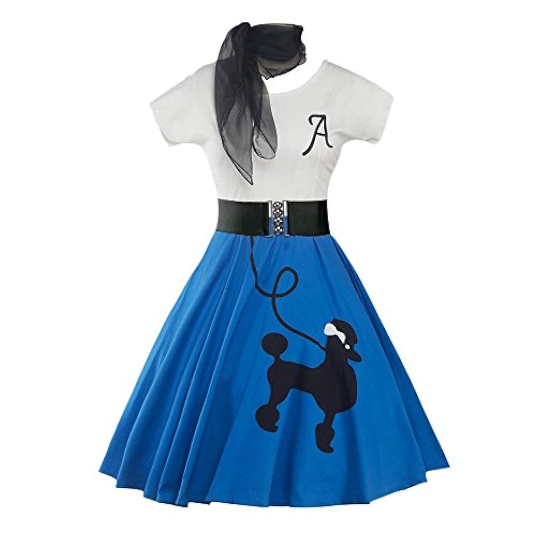 Disfraz Retro Poodle Print High Skist Skater Vintage