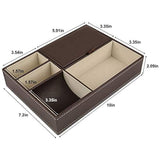 Organizador de piel con 5 compartimentos para accesorios