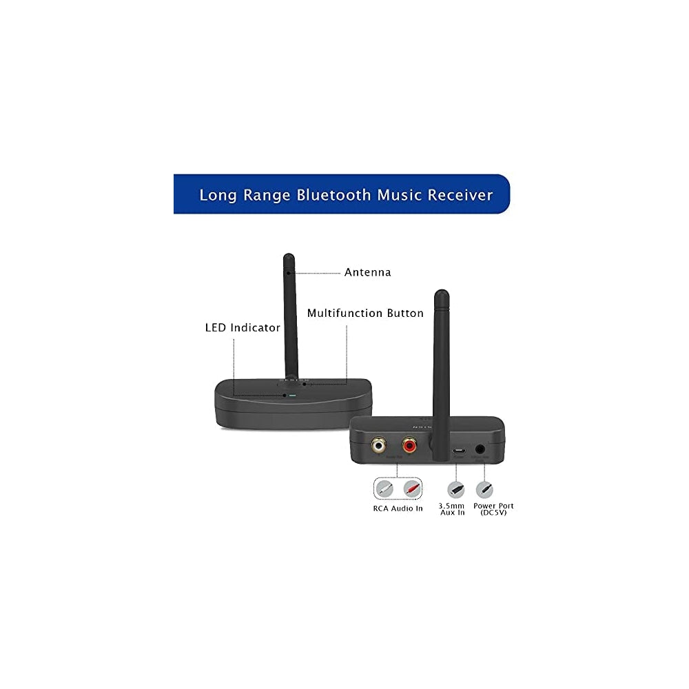 Adaptador de audio Bluetooth de largo alcance inalámbrico