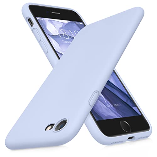 DTTOCASE - Funda para iPhone SE 2022/2020, iPhone 8, iPhone 7, funda de silicona líquida para iPhone SE 8 7 de 4.7 pulgadas, funda protectora colorida suave y sedosa para niñas y mujeres, azul claro
