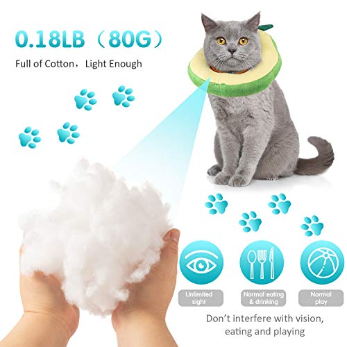 Frienda - Collar ajustable para gato, cuello redondo, cuello cónico, cuello ajustable, con borde suave para gatitos y gatos