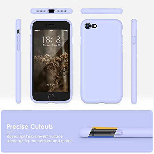 DTTOCASE - Funda para iPhone SE 2022/2020, iPhone 8, iPhone 7, funda de silicona líquida para iPhone SE 8 7 de 4.7 pulgadas, colorida y suave funda protectora para niñas y mujeres, color morado clavo